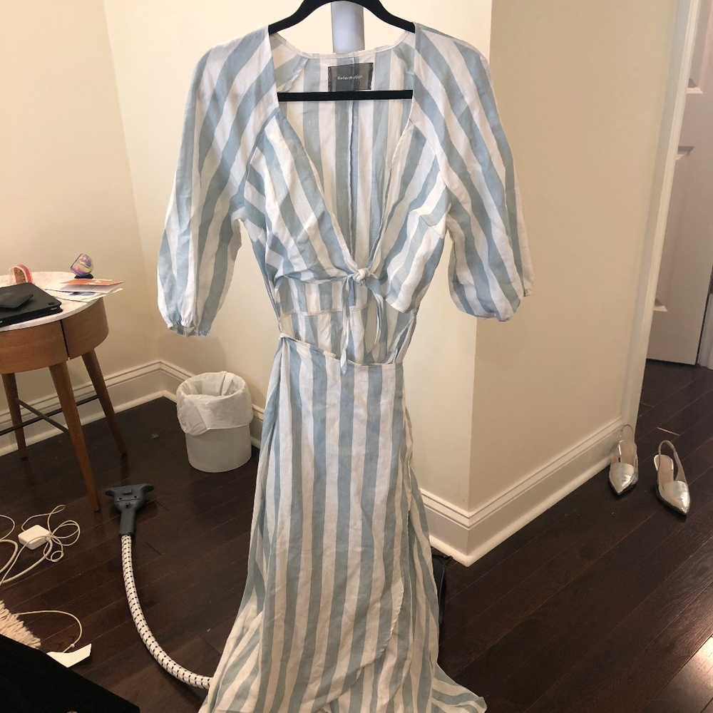 Never been worn mint striped Reformation Dress